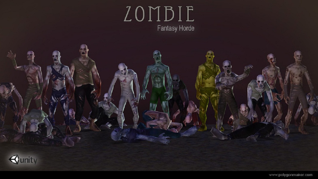 unity3d游戏角色模型Fantasy Horde Zombie僵尸怪物模型（带动作）