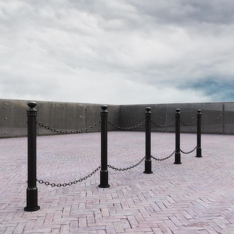 公共设施用品 带铁链金属护栏