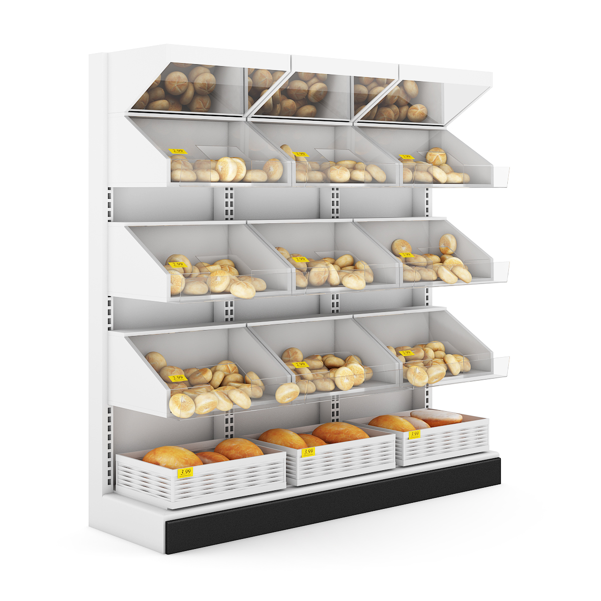 超市用品3D模型系列 面包货架