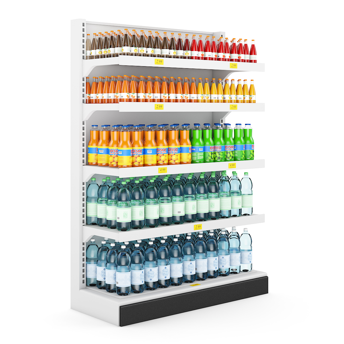 超市用品3D模型系列 果汁饮品货架