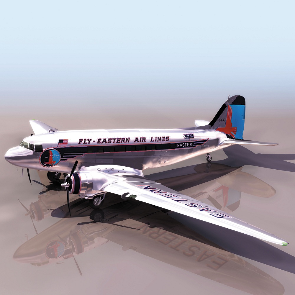 飞机3D模型系列 19-20世纪飞机历史博物馆 东方航空民航机