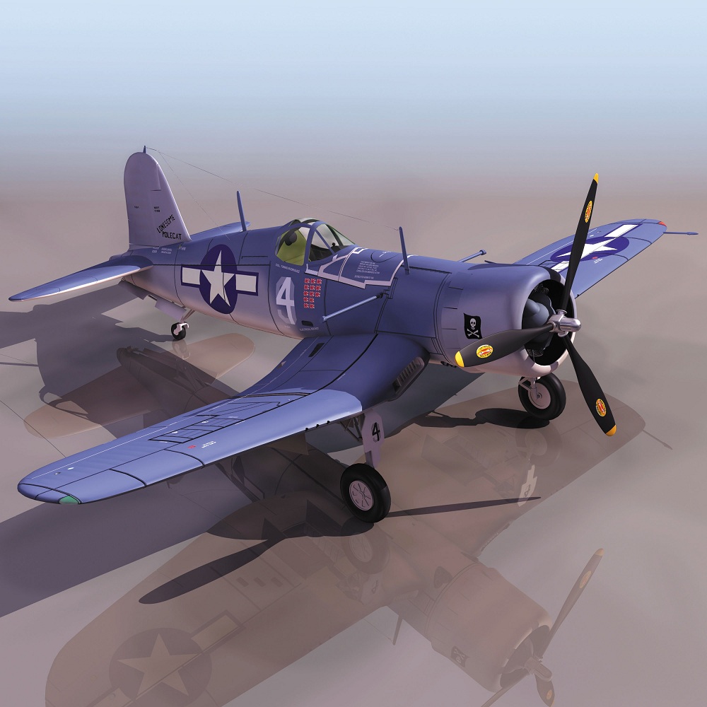 飞机3D模型系列 19-20世纪飞机历史博物馆 F4U海盗战斗机