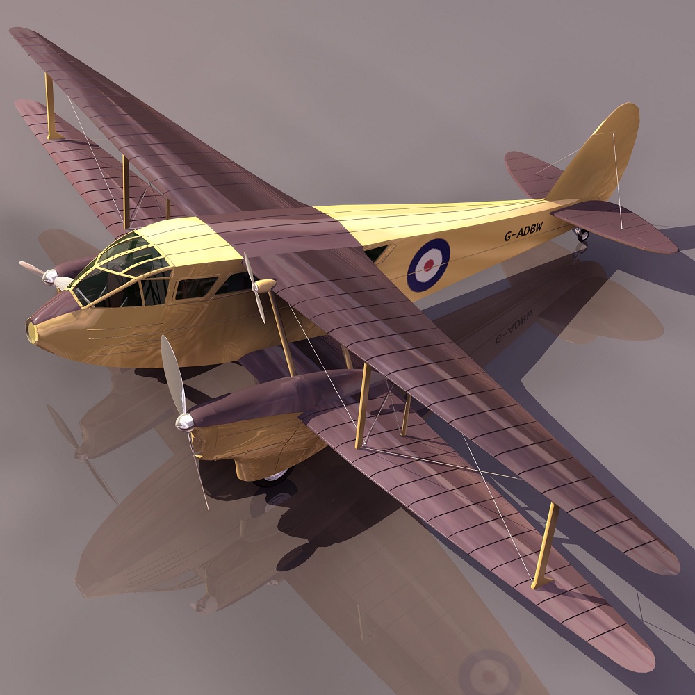 飞机3D模型系列 19-20世纪飞机历史博物馆 DH.89“迅龙”