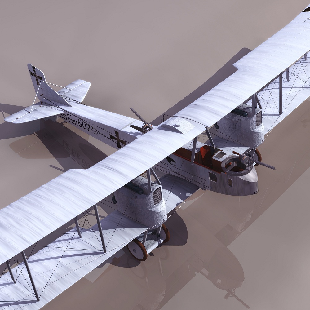 飞机3D模型系列 19-20世纪飞机历史博物馆 二战德国双翼飞机