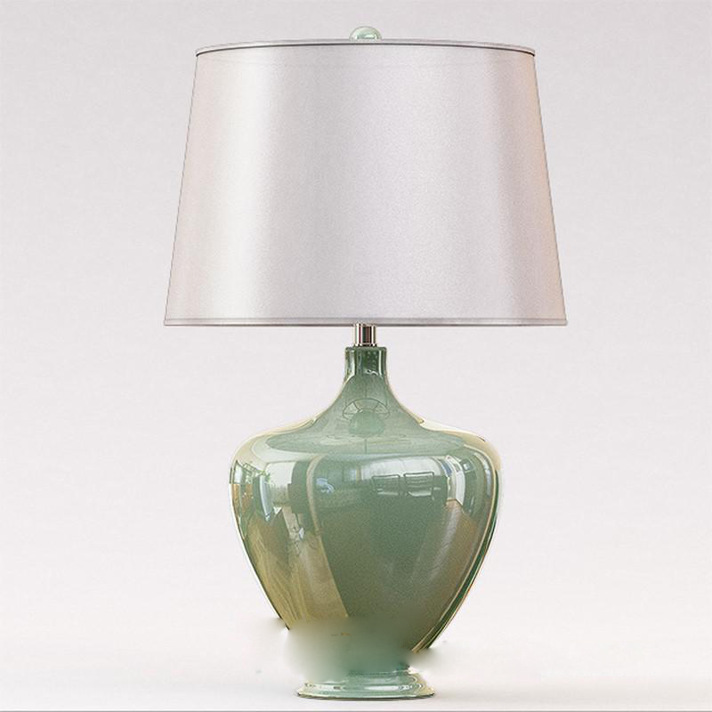 水绿色陶瓷花瓶台灯