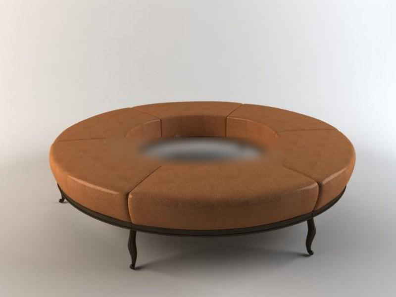 现代简约皮革环形沙发