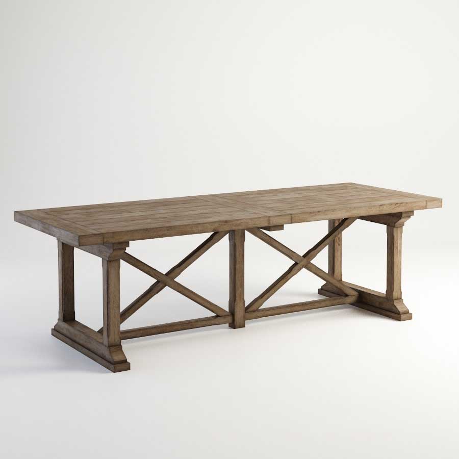 美式简约原木长木桌2