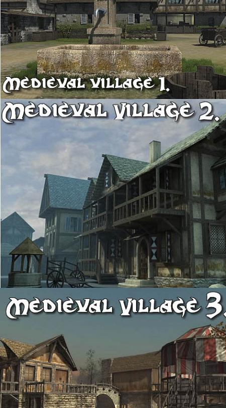 DEXSOFT: Medieval Village 1 2 3 Model Pack 中世纪时代村子模型