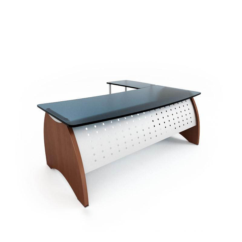 现代工艺圆弧型原木桌脚办公桌