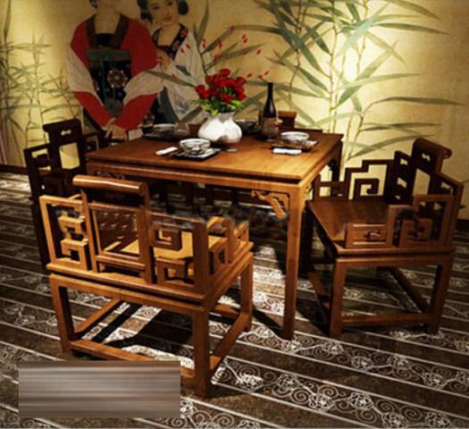 中式餐桌椅（4)