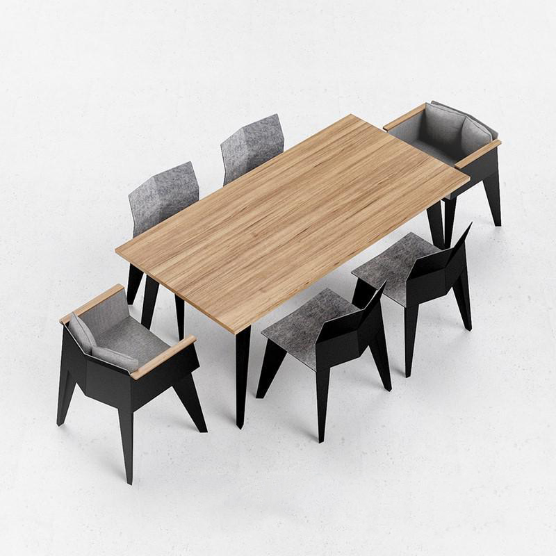 loft风格金属实木餐桌椅子