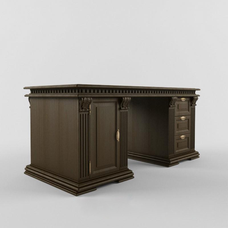 欧式古典原木方形办公桌1
