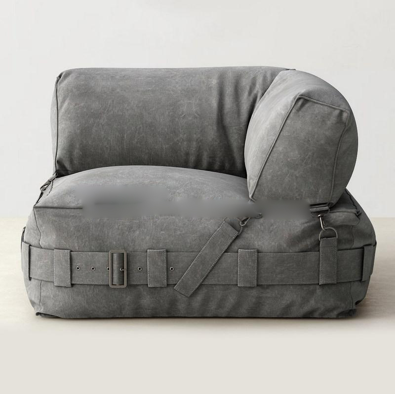 现代简约灰色布艺软包沙发