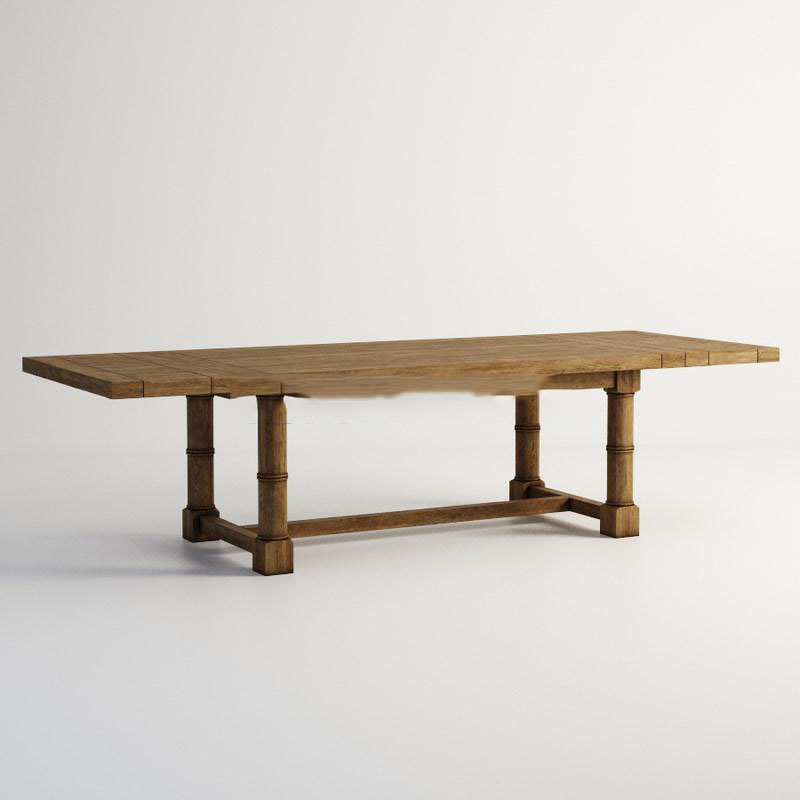 美式长方形复古实木折叠桌