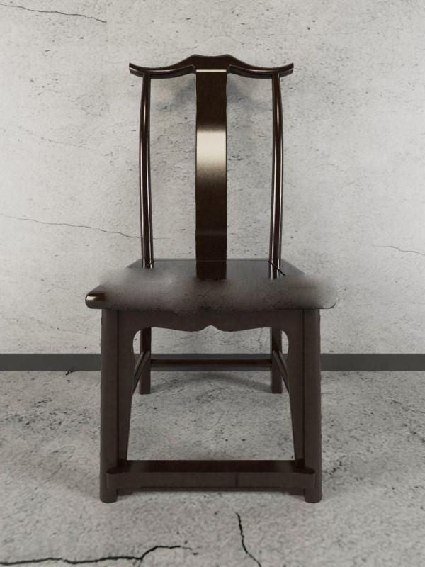 中式风格黑色实木单椅