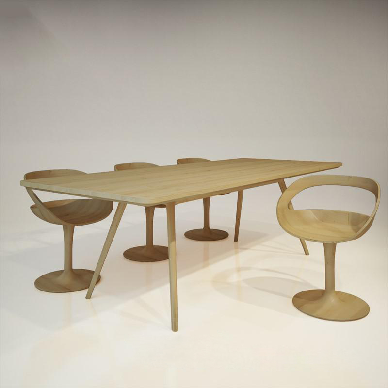 现代工艺纯木餐桌椅子