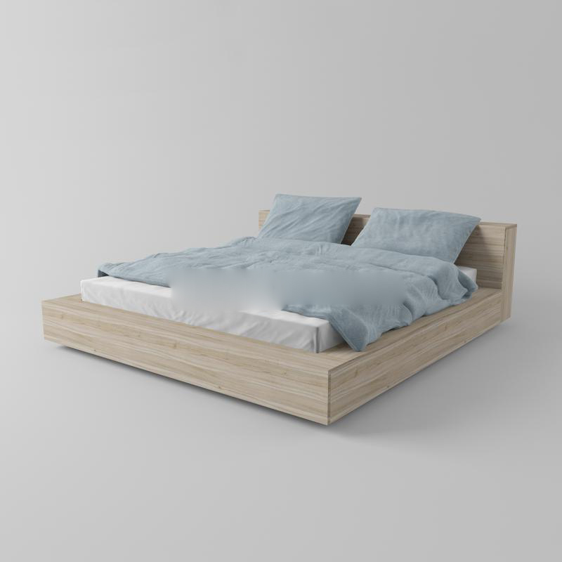现代简约风格实木双人床