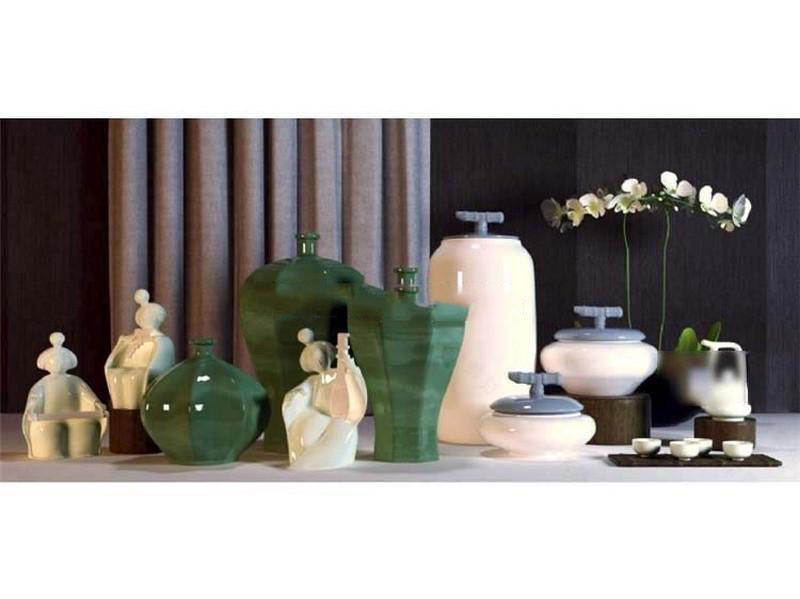 中式陶瓷陶罐装饰