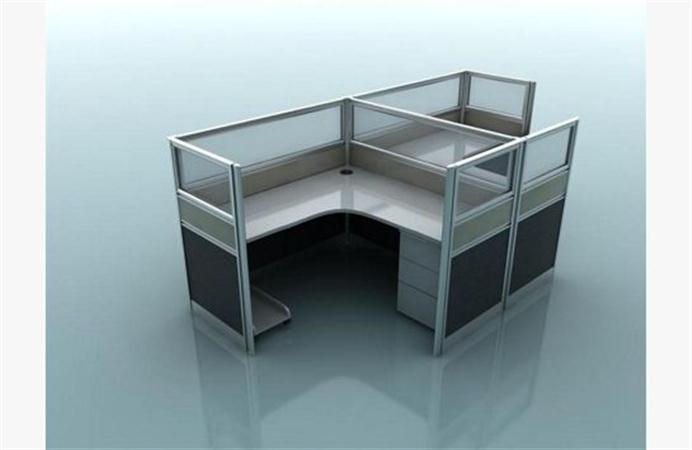 现代玻璃金属办公桌 3D模型下载