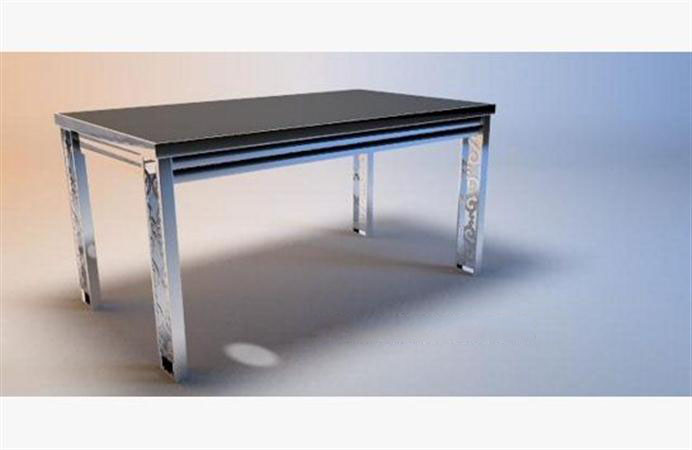 现代玻璃金属餐桌 3D模型下载