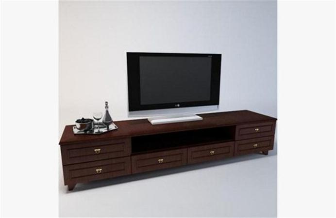 现代木质地柜式电视柜 3D模型下载
