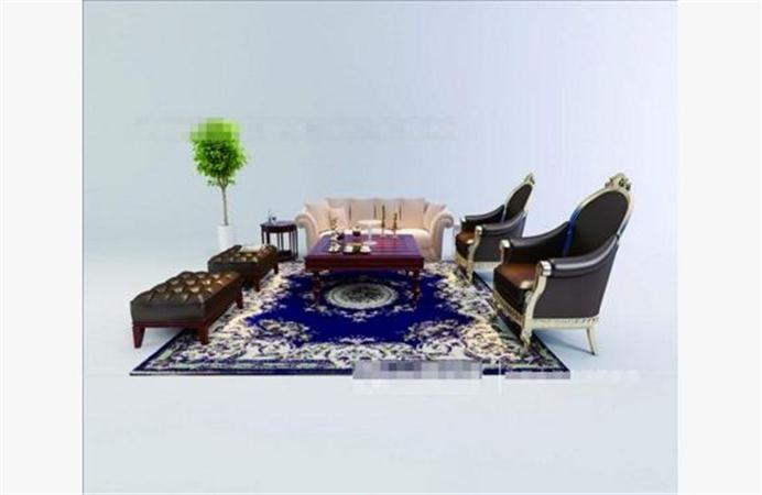 欧式沙发组合 3D模型下载