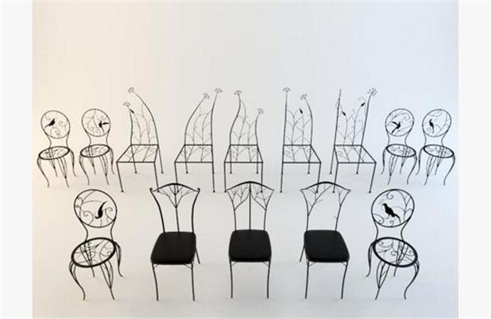 田园铁艺椅子 3D模型下载