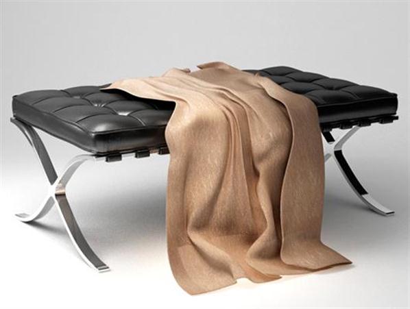 现代金属皮革长凳子 3d模型下载