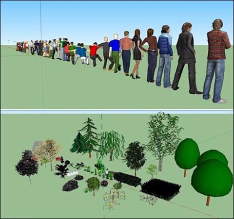 Sketchup 3D People and Vegetation Collections 人和植物集合