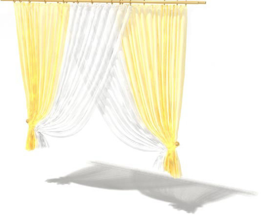 黄白色现代风格窗帘