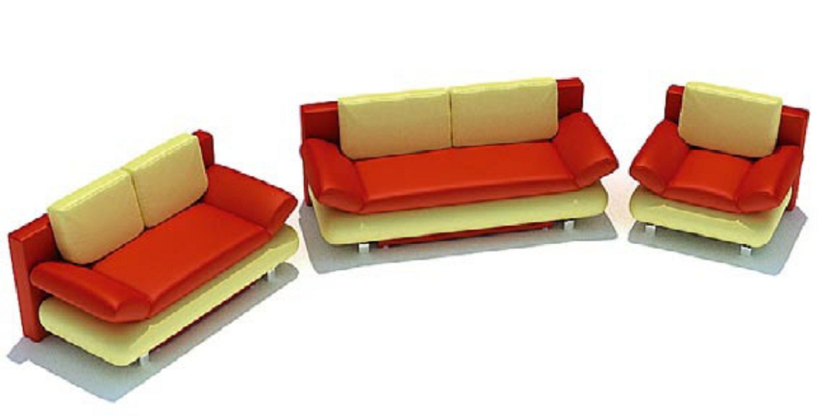 黄红色组合沙发 式样2