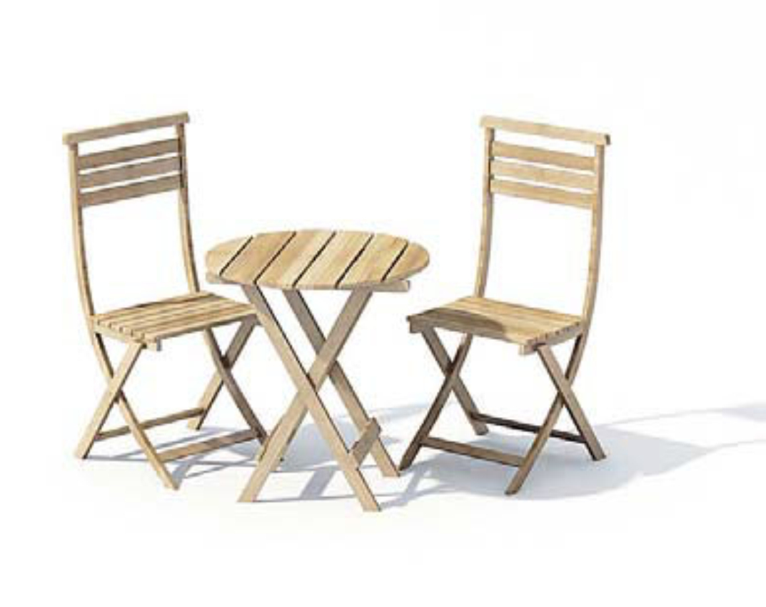 木质圆形茶几 折叠椅