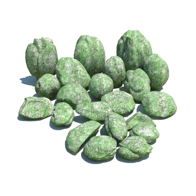 自然石头 绿色斑纹的石头